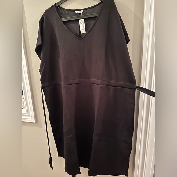 V-Neck Dress with Short Dolman Sleeves - Picture 1 of 6